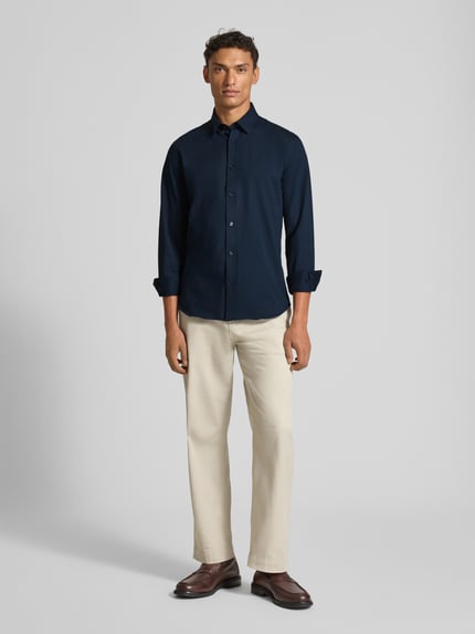 Matinique Slim Fit Freizeithemd mit Kentkragen Modell 'trostol' Marine 1