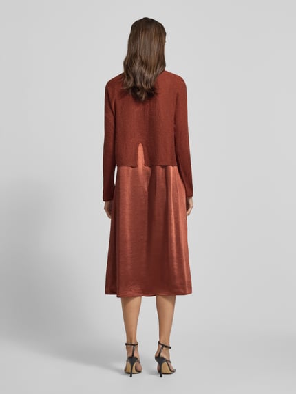 s.Oliver BLACK LABEL Fließendes Freizeitkleid im Set mit Cropped Pullover mit Woll-Anteil Rostrot 5