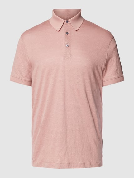 Tommy Hilfiger Regular fit poloshirt van linnenmix Terracotta - 2