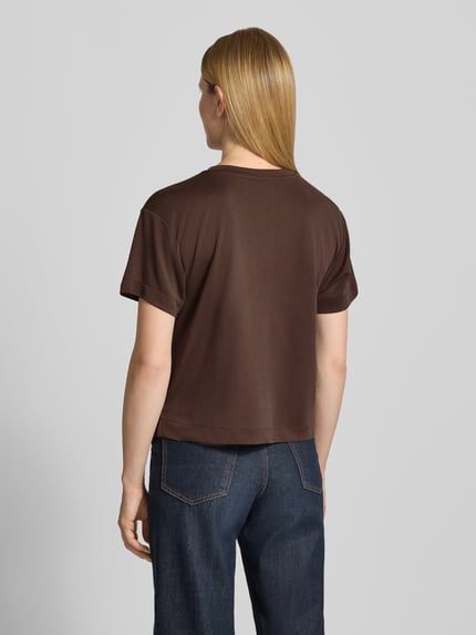 Jake*s Casual Regular Fit T-Shirt aus Modal-Mix Dunkelbraun 5