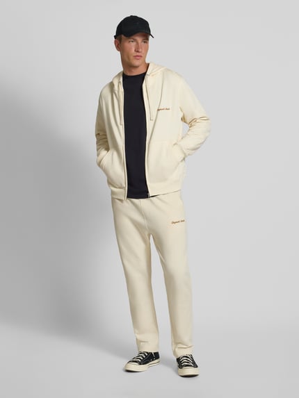 JACK & JONES Sweatjack met kangoeroezak en ritssluiting Offwhite - 1