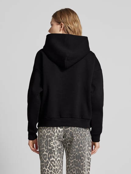 REVIEW Oversized Hoodie mit Label-Print Black 5