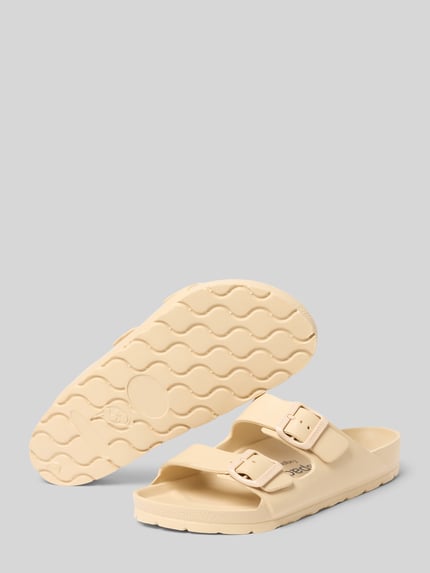 Espadrij Slides mit Logo-Prägung Modell 'AMI POOL' Beige 4