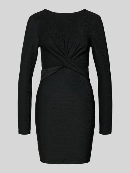 ONLY Getailleerde cocktailjurk in wikkellook, model 'RICH' Zwart - 2