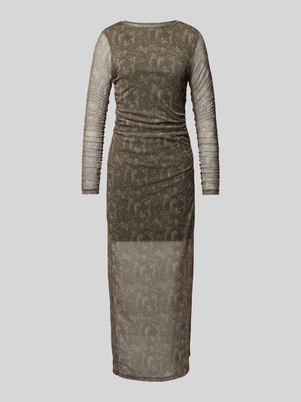 NOISY MAY® Maxi-jurk met plooien, model 'JUDITH' Grafiet - 2