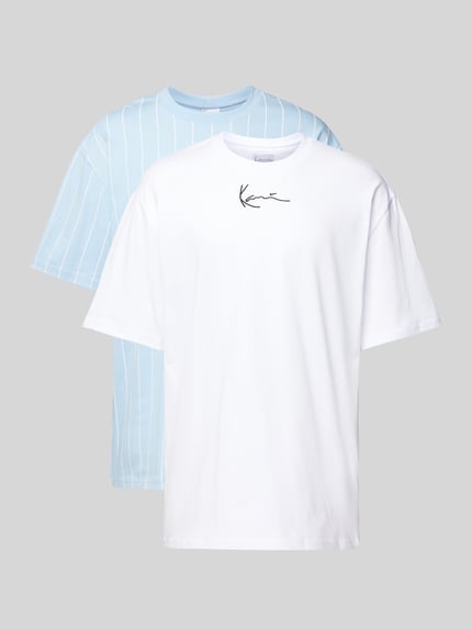 Karl Kani T-Shirt mit Label-Stitching Hellblau 2