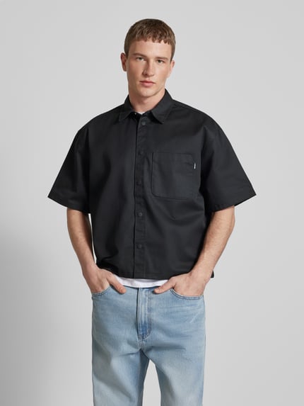 REVIEW Relaxed fit Vrijetijdsoverhemd met Borstzak Zwart - 4