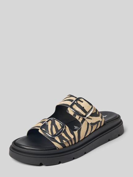 Tamaris Sandalette aus Leder mit Plateausohle Black 1