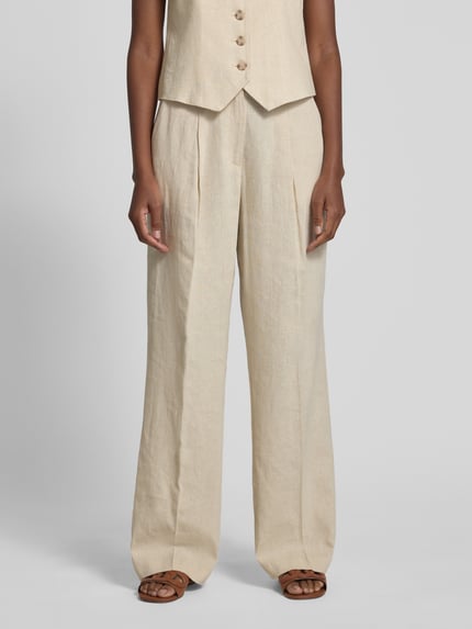 mbyM Stoffen broek met achterzak, model 'Cristiana' Beige - 4