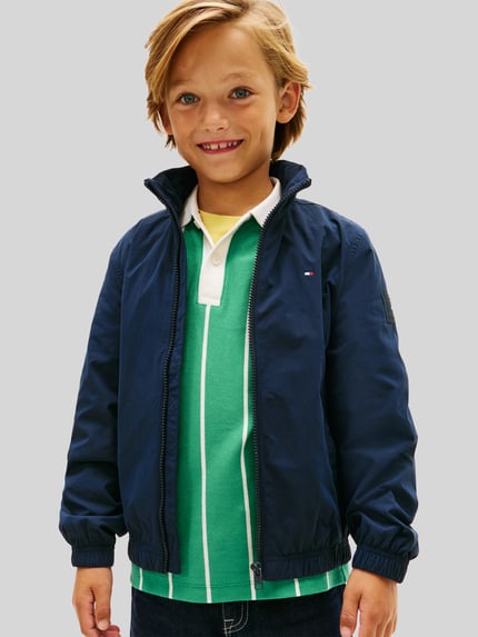 Tommy Hilfiger Kids regular fit jack met capuchon met ritssluiting Marineblauw - 4
