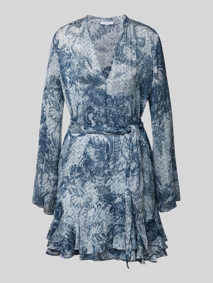 GUESS Knielanges Kleid mit Bindegürtel Modell 'SIBILLA' Jeansblau 2