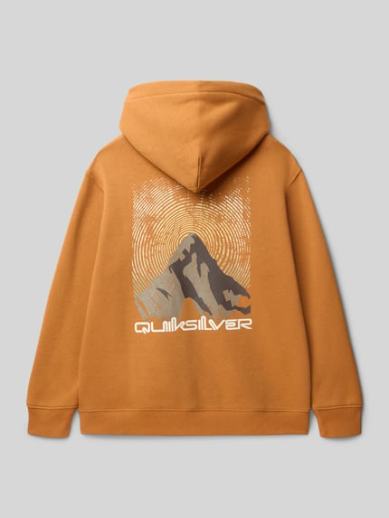 Quiksilver Oversized hoodie met logoprint model 'Salt Water' Mosterdgeel - 3