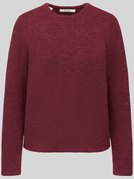 Produktfoto, weinroter Regular Fit Pullover aus Woll-Mix Modell 'LULU' von Selected, feine Struktur, Damen Pullover