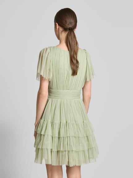 Lace & Beads Cocktailkleid im Stufen-Look mit V-Ausschnitt Hellgruen 5
