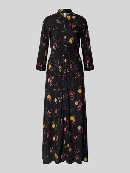 YAS Maxikleid mit Knopfleiste Modell 'SAVANNA' Black 2