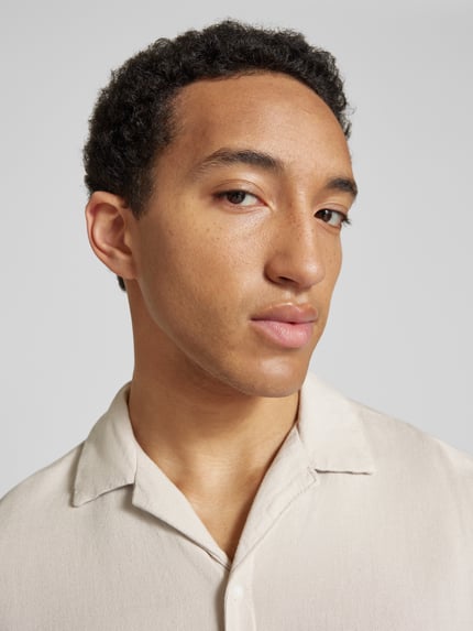 JACK & JONES Relaxed Fit Freizeithemd aus Viskose-Leinen-Mix Modell 'WAYNE' Offwhite 3