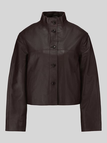 Jake*s Casual Regular Fit Lederjacke aus reinem Lammnappa Dunkelbraun 2