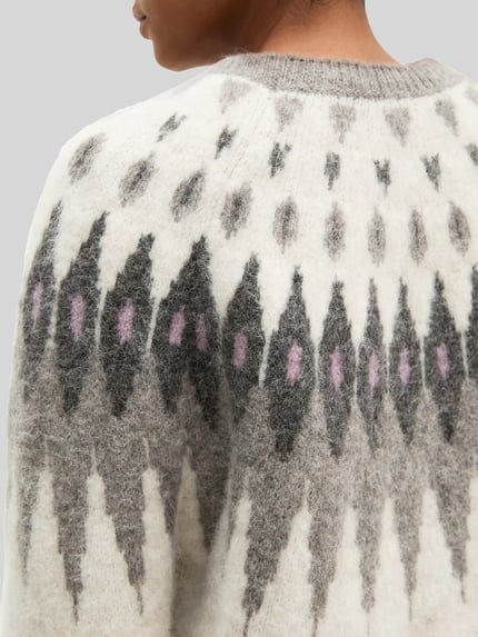 Marc O'Polo Pullover aus Wolle Alpaka mit Jacquard-Strick Beige 3