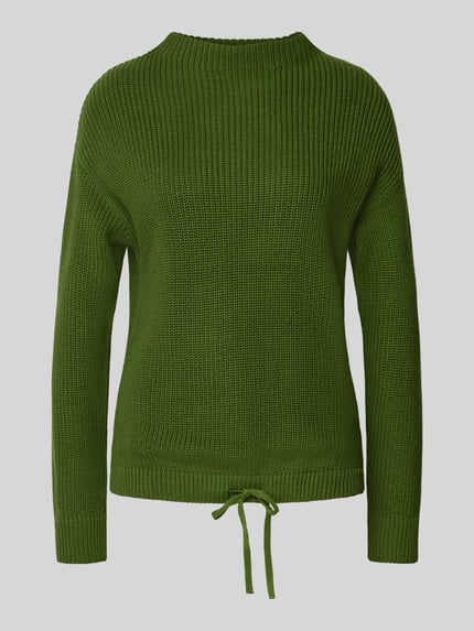 Jake*s Casual Strickpullover mit gerippten Abschlüssen Grass 2