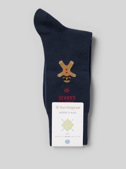 Burlington Socken mit Motiv Modell 'TOUGH COOKIE' Dunkelblau 3