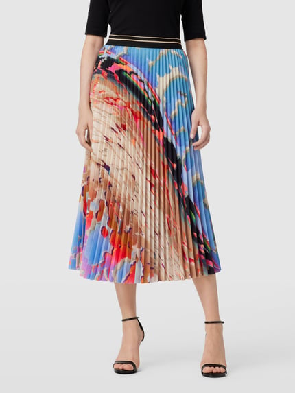 Marc Cain Midirok met plissévouwen Bleu - 4