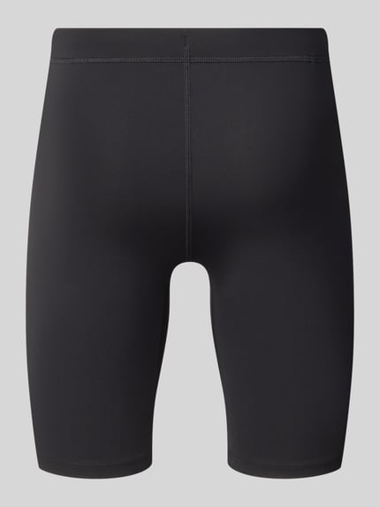 Produktfoto, Slim Fit Radlerhose mit Logo-Print Modell 'Core' von ASICS TIGER, Schwarz, elastischer Material-Mix, glatte Struktur, Bundweite 33 cm, Innenbeinlänge 21 cm