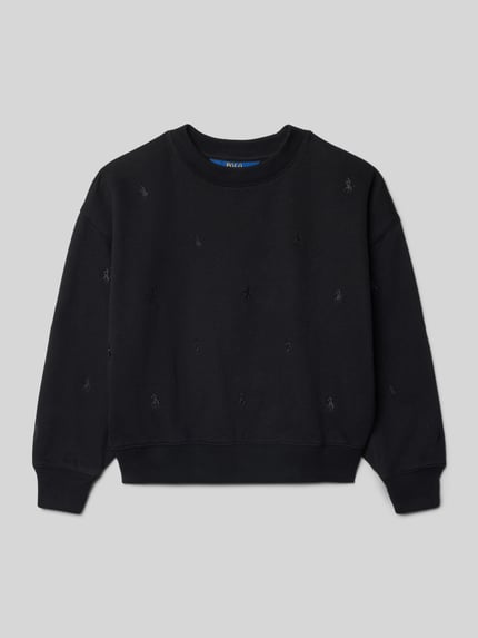 Polo Ralph Lauren Teens Sweatshirt met ribboorden Zwart - 1