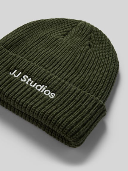 JACK & JONES Beanie mit Label-Detail Modell 'SOHO' Oliv 2