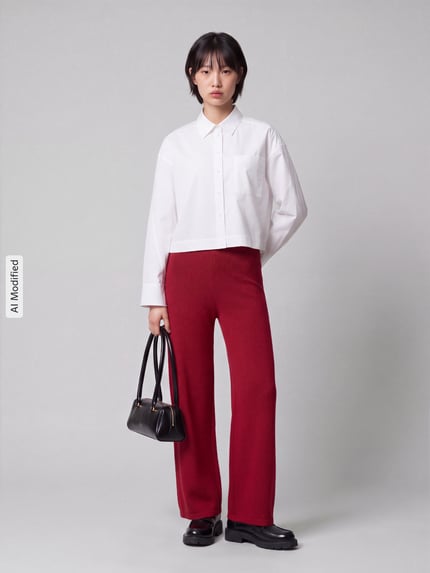 MM by Max Mara Wide Leg Jogginghose aus reiner Schurwolle Modell 'LGABARRA' Rot 1