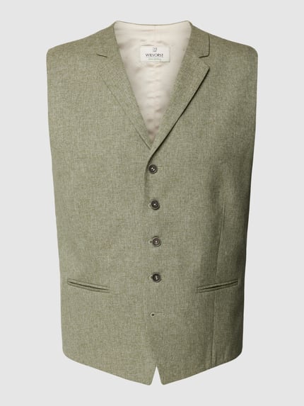 WILVORST Regular fit gilet van een mix van wol en katoen met zijde Lichtgroen - 2