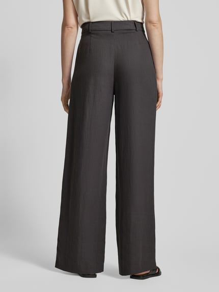 Jake*s Collection Flared Stoffhose aus Leinen-Mix Stein 5