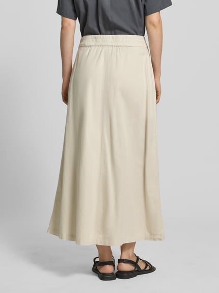 Marc O'Polo Maxi-rok van katoenmix met linnen-aandeel Steengrijs - 5