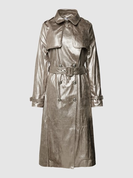 GUESS Trenchcoat mit Taillengürtel Modell 'ADELE' Silber 2