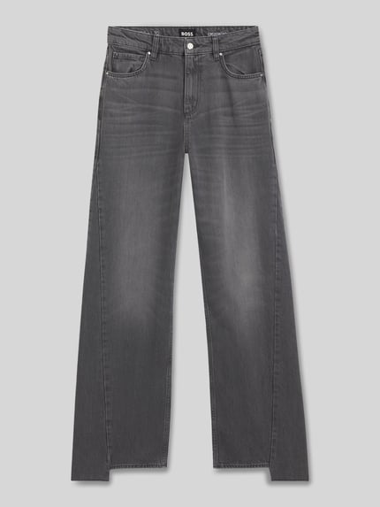 BOSS Wide leg boyfriend jeans van een mix van katoen en lyocell Lichtgrijs - 2