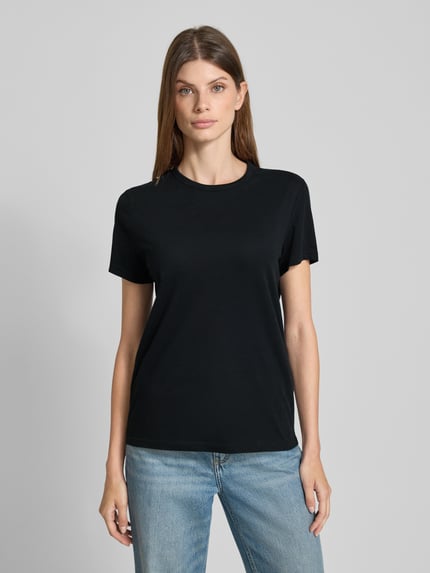 Mustang T-shirt met ronde hals, model 'Ada' Zwart - 4