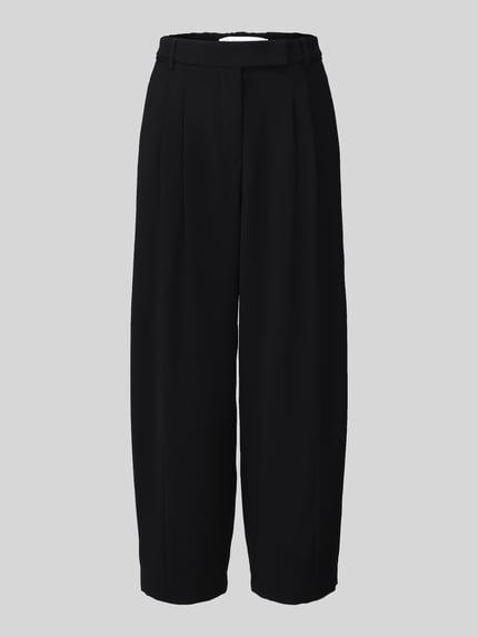 Raffaello Rossi straight fit bandplooibroek met schuifhaak model 'LORAYA' Zwart - 2