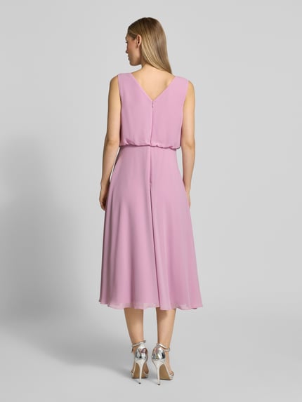 Christian Berg Cocktail Knielanges Cocktailkleid mit Wasserfall-Ausschnitt Rosa 5