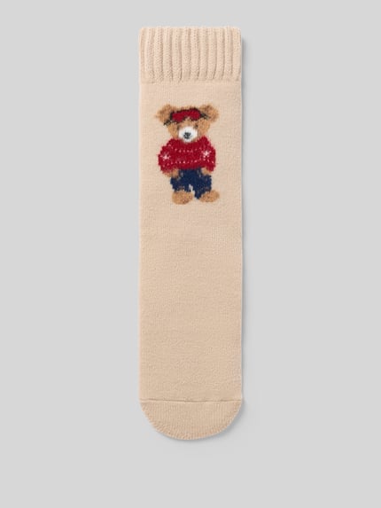 CAPELLI NEW YORK Socken aus elastischem Material-Mix Modell 'Bär' Beige 1