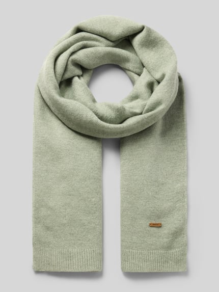 Produktfoto, Schal mit Label-Patch Modell 'Witzia' von Barts in hellem Grün, weiche Textur, rechteckige Form, Damen Schal von Barts