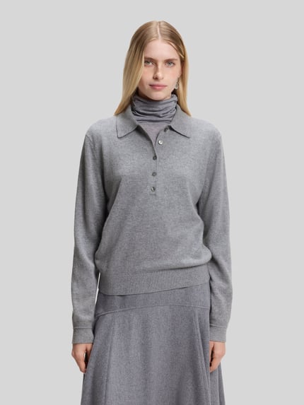 BOSS Pullover aus Kaschmir mit Polokragen Hellgrau 4