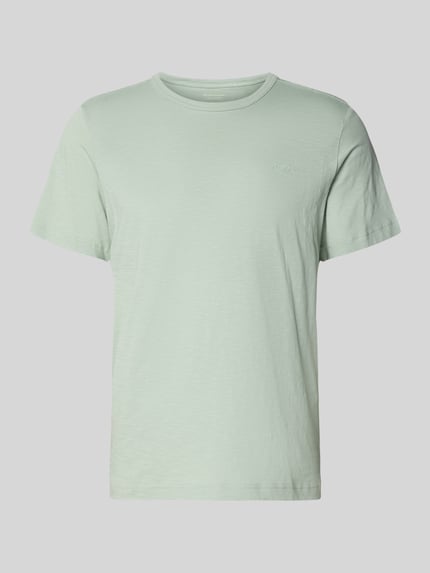 Produktfoto, Regular Fit T-Shirt aus reiner Baumwolle von Tom Tailor, optyka melanż, krój regular fit, dekolt okrągły, krótki rękaw, bawełna