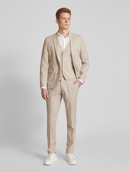 s.Oliver BLACK LABEL Anzughose aus Leinen-Mix Modell 'Pure' Beige 1