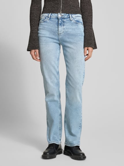 PIECES Straight Fit Jeans aus Baumwoll-Mix Modell 'KELLY' Hellblau 4