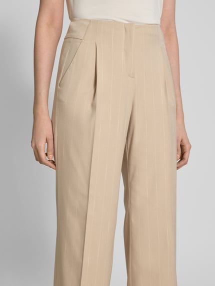 MORE Wide Leg Stoffhose mit Bügelfalten Beige 3