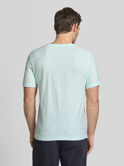 MCNEAL t-shirt z dekoltem w serek i listwą guzikową Jasnoturkusowy 5