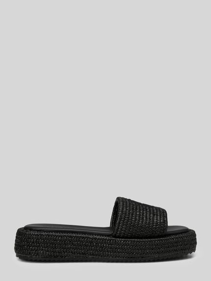 Marc O'Polo sandalen van stro- vlechtwerk model 'LARISSA' Zwart - 2