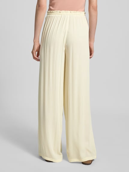 REVIEW Wide leg stoffen broek met tunnelkoord Offwhite - 5