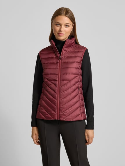 s.Oliver RED LABEL Kamizelka pikowana o kroju slim fit ze stójką Bordowy 4