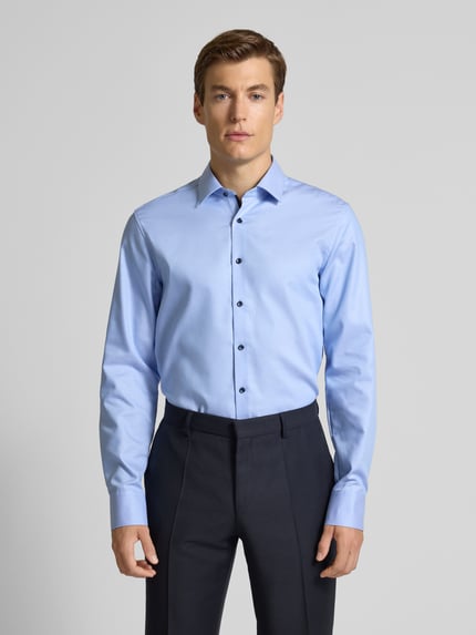 ETERNA Regular Fit Business-Hemd aus reiner Baumwolle Modell 'Kent' Bleu 4
