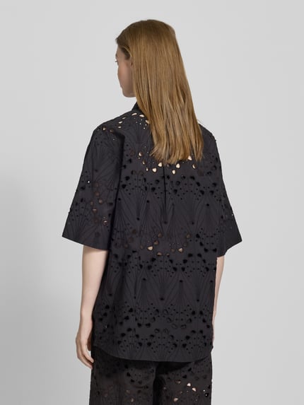 Gestuz Relaxed fit overhemdblouse van puur katoen, model 'baylor' Zwart - 5